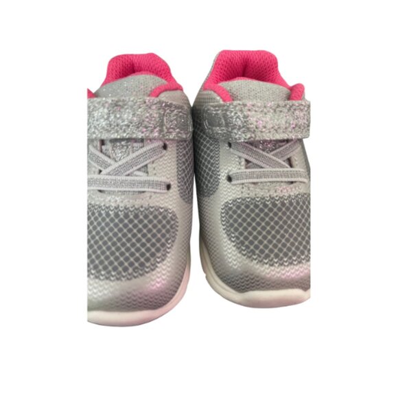 Carter’s Just One You Toddler Sneakers- Trainy Silver Glitter- Size 4M - Picture 3 of 4